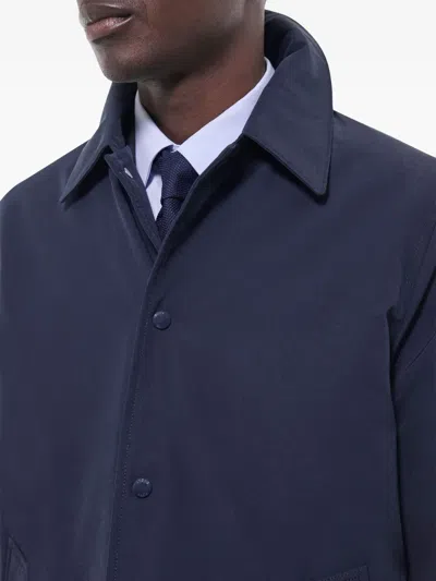 Fursac Button-fastening Welt-pocket Trench Coat In Blue