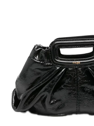 Maje Crackled Mini Bag In Black