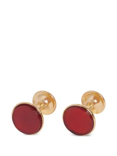Fursac Circular Carnelian Cufflinks In Red