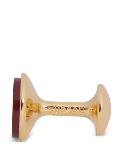 Fursac Circular Carnelian Cufflinks In Red