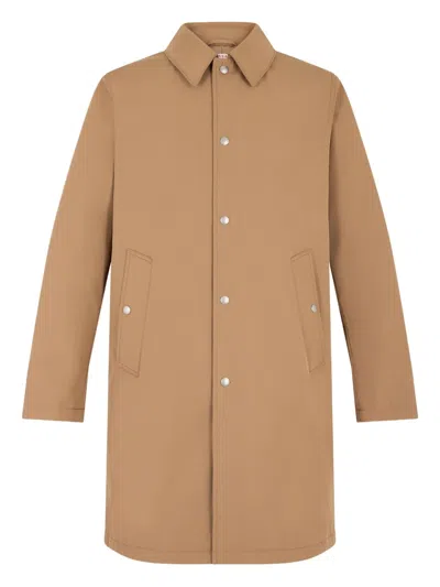 Fursac Button-fastening Welt-pocket Coat In Brown