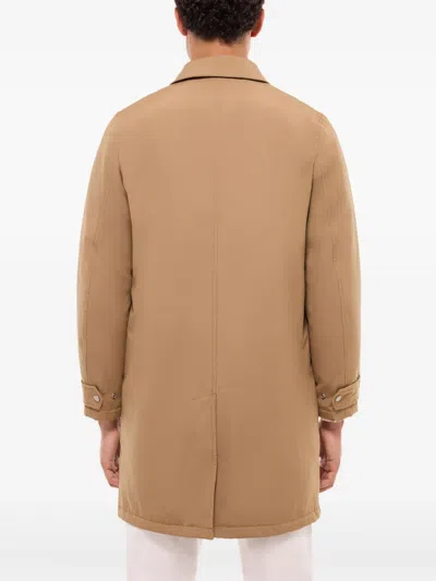 Fursac Button-fastening Welt-pocket Coat In Brown