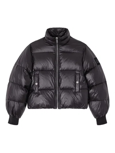 Ganni Recycled Nylon Puffer Jacket In Black