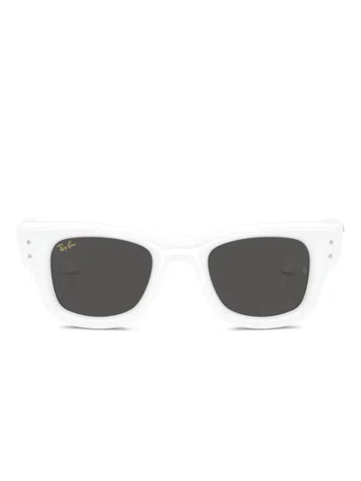 Ray Ban Rhinestone-embellished Square Sunglasses In White