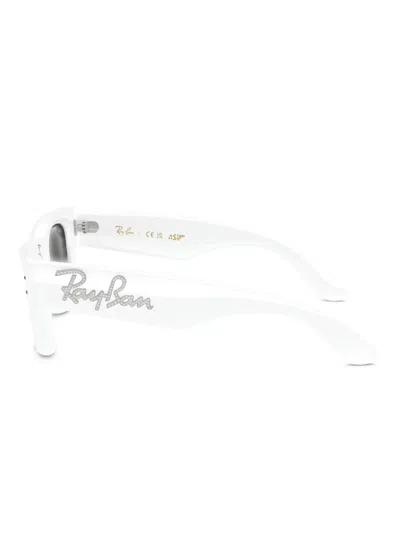 Ray Ban Rhinestone-embellished Square Sunglasses In White