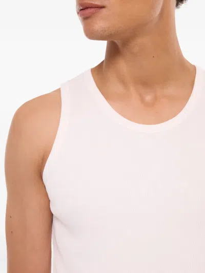 Fursac Ribbed Cotton Vest In White