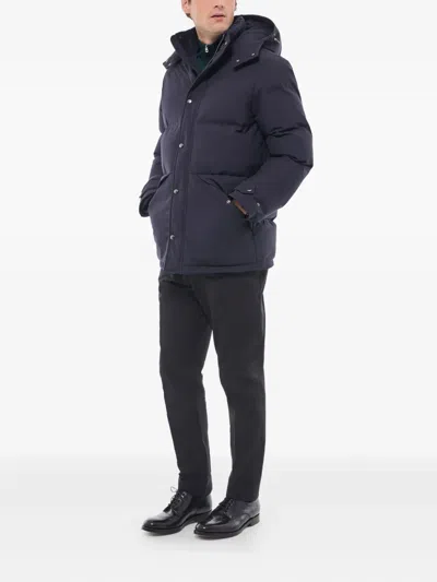 Fursac Hooded Quilted Jacket In Blue