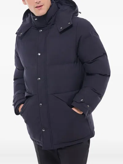 Fursac Hooded Quilted Jacket In Blue