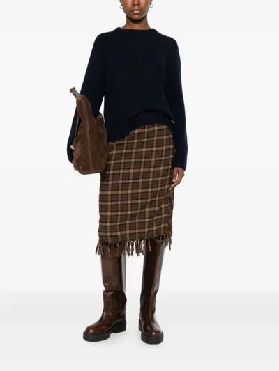 Woolrich Alpaca Blend Crew Neck Long Sleeve Sweater In Blue