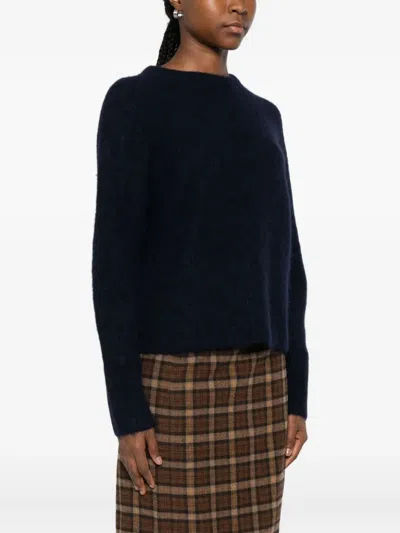 Woolrich Alpaca Blend Crew Neck Long Sleeve Sweater In Blue