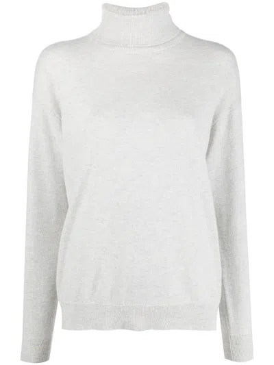 Brunello Cucinelli Mock-neck Cashmere Jumper In White