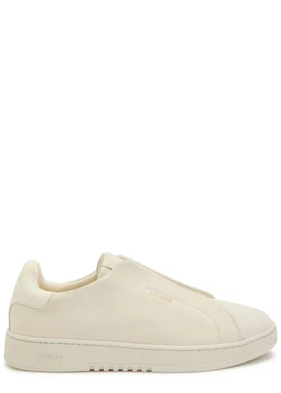 Axel Arigato Dice Laceless White Low Top Slip-on Sneakers In Suede Man In Neutral
