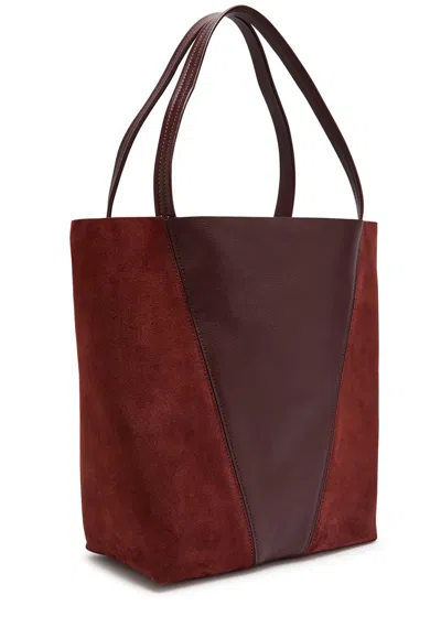 Chloé Borsa Shopping Chloè Spin Bordeaux In Pelle E Pelle Scamosciata  Donna In Brown