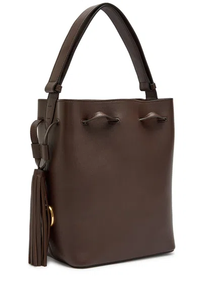 Valentino Borsa A Secchiello Vlogo Signature In Pelle Cioccolato  Donna In Brown