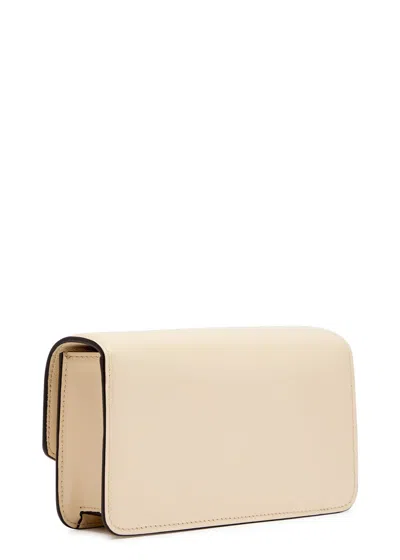 Valentino Garavani Small Leather Clutch With Adjustable Chain Strap In White