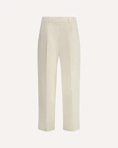 Brunello Cucinelli Sartorial Track Trousers In Virgin Wool Crêpe Fluid Twill In White