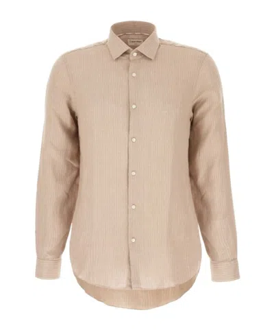 Calvin Klein Long-sleeved Shirt In Nude