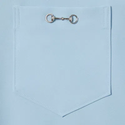 Gucci Pastel Light-blue Tech Panama Shirt In Blue