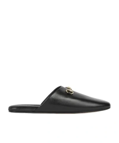 Gucci Women Black Nappa Leather Mules With Horsebit