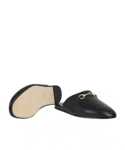 Gucci Men Black Mule With Horsebit On The Front In Smooth Leather Man In Black