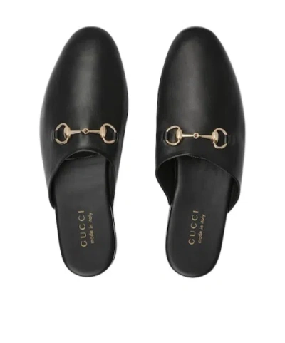 Gucci Men Black Mule With Horsebit On The Front In Smooth Leather Man In Black