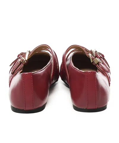 Michael Michael Kors Buckled-straps Ballet Flats In Red