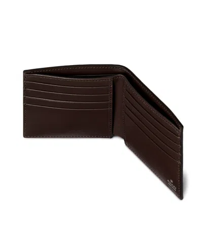 Gucci Men Brown Bi-fold Wallet With Horsebit On The Front And Embossed Logo On The Inside In Leather In Brown