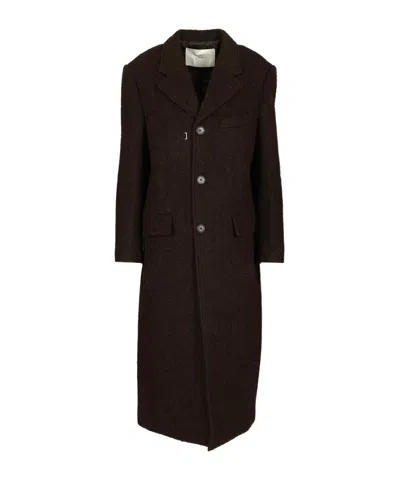 Dunst Brown Single-breasted Wool-blend Coat In Brown