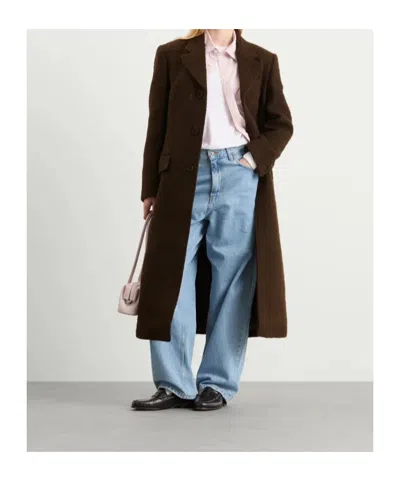 Dunst Brown Single-breasted Wool-blend Coat In Brown