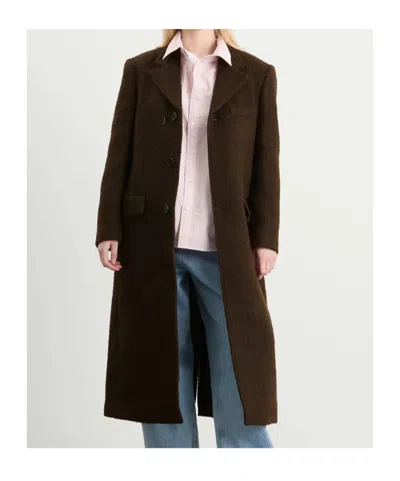 Dunst Brown Single-breasted Wool-blend Coat In Brown