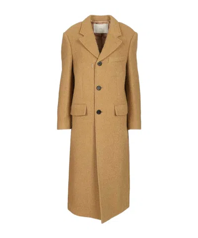 Dunst Unisex 2-way 3 Button Boucle Wool Coat Coats Beige In Brown