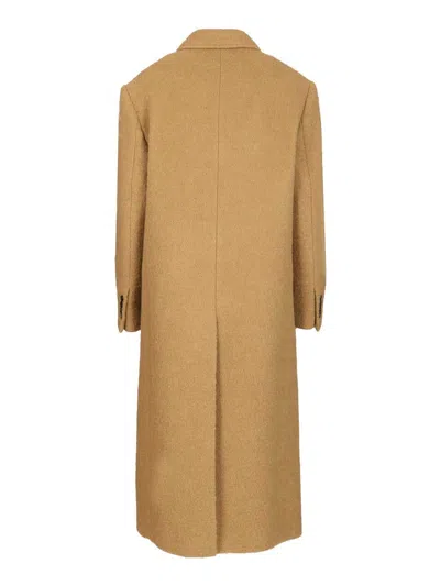 Dunst Unisex 2-way 3 Button Boucle Wool Coat Coats Beige In Brown