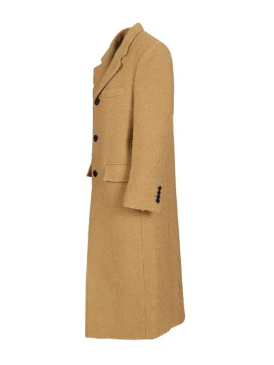 Dunst Unisex 2-way 3 Button Boucle Wool Coat Coats Beige In Brown