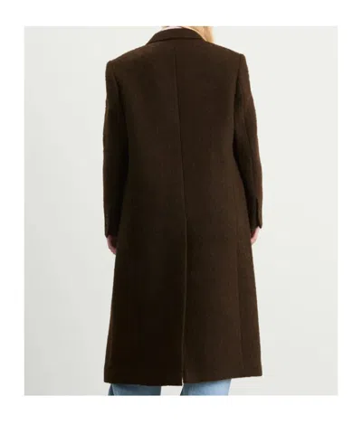 Dunst Brown Single-breasted Wool-blend Coat In Brown