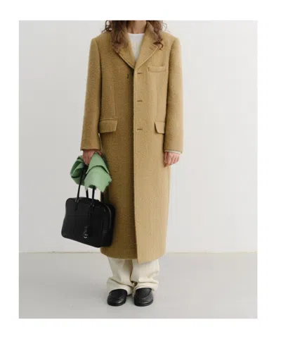 Dunst Unisex 2-way 3 Button Boucle Wool Coat Coats Beige In Brown