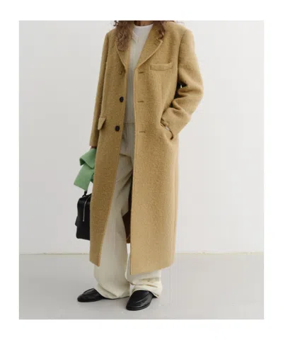 Dunst Unisex 2-way 3 Button Boucle Wool Coat Coats Beige In Brown