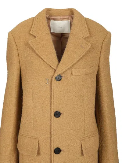 Dunst Unisex 2-way 3 Button Boucle Wool Coat Coats Beige In Brown