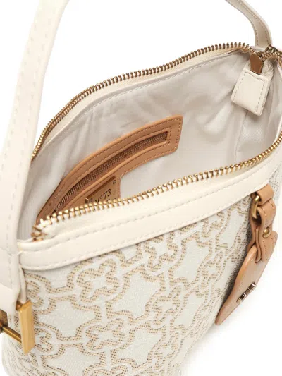 V73 Harriet Monogram-pattern Zip Shoulder Bag In Neutral