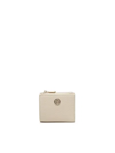 V73 Zip-top Logo-plaque Wallet In Neutral