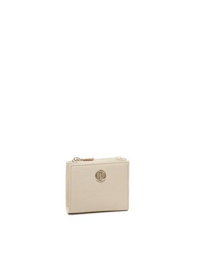 V73 Zip-top Logo-plaque Wallet In Neutral