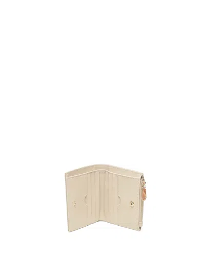 V73 Zip-top Logo-plaque Wallet In Neutral