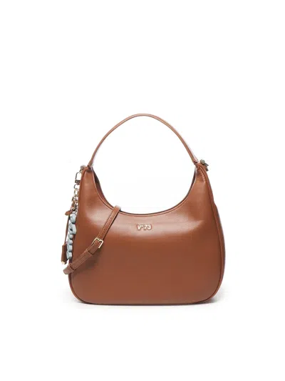 V73 Half-moon Shoulder Bag In Brown