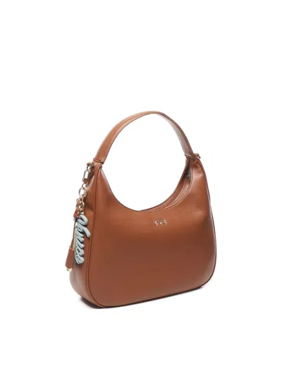 V73 Half-moon Shoulder Bag In Brown