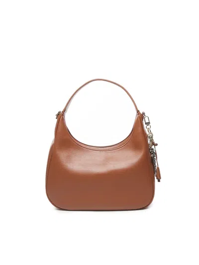 V73 Half-moon Shoulder Bag In Brown