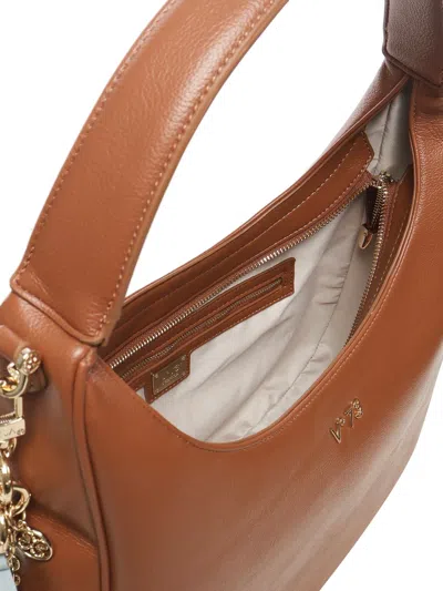 V73 Half-moon Shoulder Bag In Brown