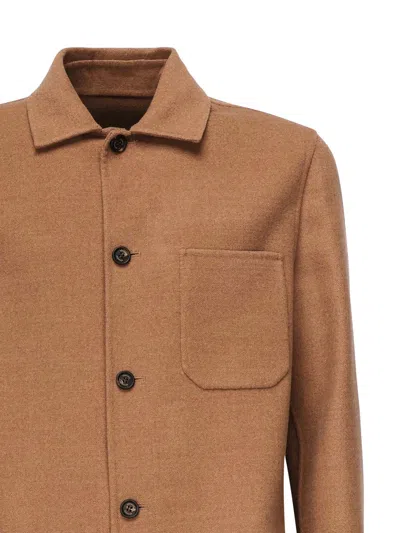 Eleventy Button-fastening Patch-pocket Jacket In Brown
