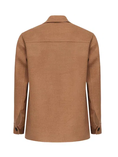 Eleventy Button-fastening Patch-pocket Jacket In Brown