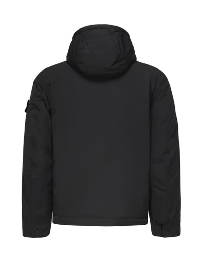 Stone Island Padded Jacket With Hood And Drip-proof In Black