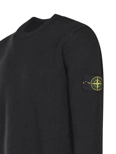 Stone Island Men's Diagonal Fleece Sweatshirt In Black