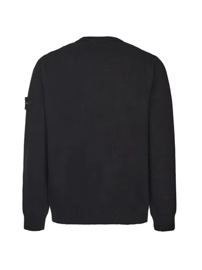 Stone Island Men's Diagonal Fleece Sweatshirt In Black